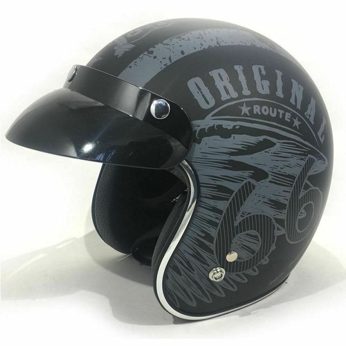 CASCO MOTO JET VIPER ROUTE 66 CALOTTA SLIM OMOLOGATO TG M PER HARLEY  CAFERACER | eBay