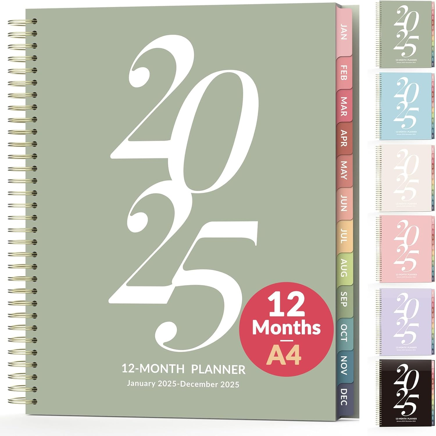 2025 Planner Weekly and Monthly, Jan - Dec 2025, Aesthetic Agenda Book Planner f