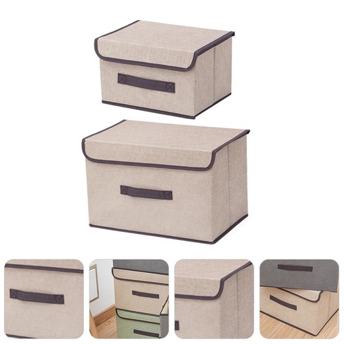 2 Pcs Storage Box Set Child Home Folding Organizers Non-woven Fabric Cases