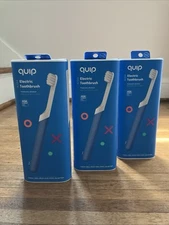 Lot of 3 quip Toothbrush Blue Kids Electric Toothbrush 2-Minute Timer