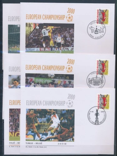 XE62412 Belgium 2000 football cup soccer FDC's used
