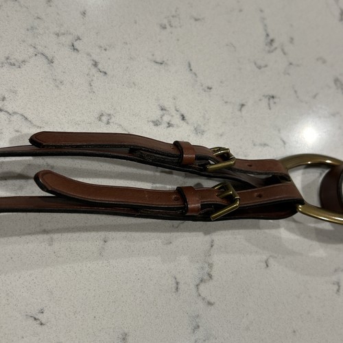 Polo Ralph Lauren, Reitsport Leder & Messing Harness Doppelriemen Gürtel Gr. XL - Bild 4 von 7
