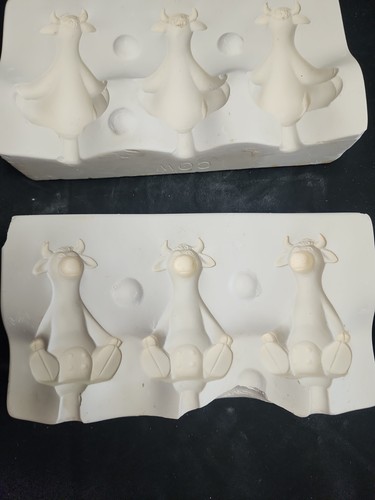 RARE Vintage Ceramic Slip Mold Doc Holliday #2619 Cows TART BURNER HTF