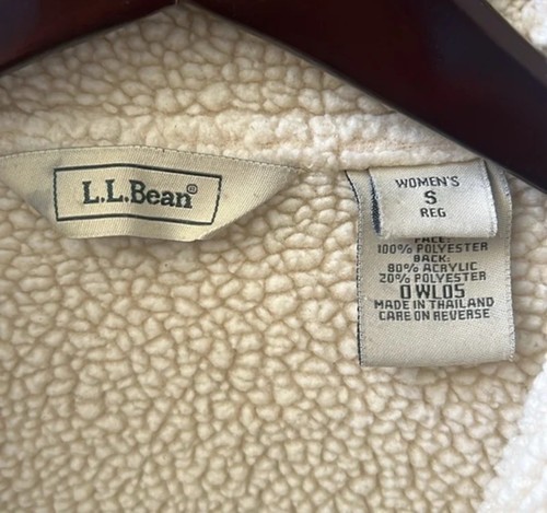 LL Bean Women’s Faux Suede Shearling Fleece Jacket Small - Picture 5 of 8
