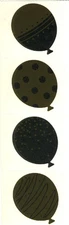 Mrs. Grossman's Stickers - Balloons - Gold & Silver - 4 Strips