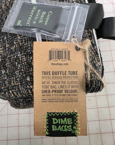 Dime Bags Padded Hemp Duffle Tube Safely Travel Carry On Bag 15 Inch Velvet - Picture 3 of 4