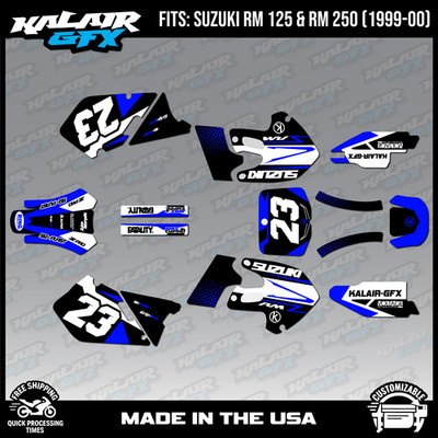 Graphics Kit for SUZUKI RM125 RM250 RM 125 RM 250 (1999-2000) Evader - Blue