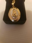 Praying Hands Locket Necklace 24" chain 1.25" locket
