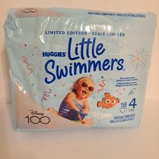 Huggies Little Swimmers Size 4 Disposable Nemo Swim Pants 24-34 lbs Count 18