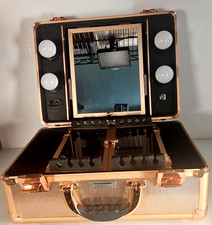 Kemier Makeup Train Case - Cosmetic Organizer Box Makeup Case with Lights