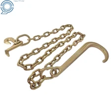 5/16 x 6 FT Grade 70 Tow Chain 15" J Hook Mini R Hook Recovery Wrecker Axle