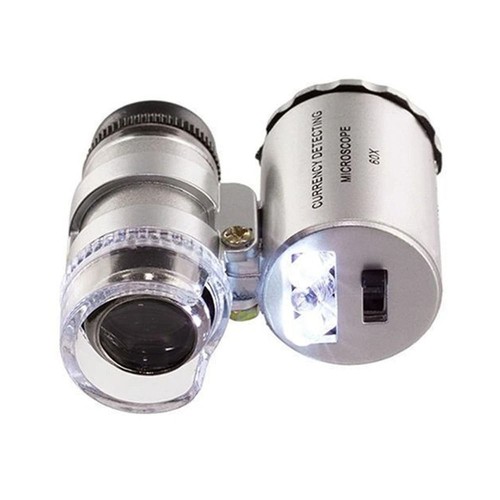 Handheld HD Jeweler Magnifier Illuminated Microscope 60X Magnifying Glass - Photo 3/12
