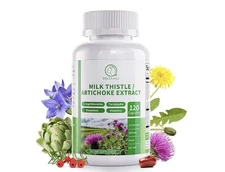 BBEEAAUU Milk Thistle/Artichoke Extract 120 Capsules Exp. 2027