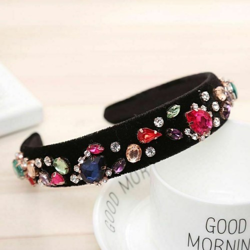 Hairband Hair Band Pearl Headband Baroque FashionWomen Wide Crystal new - Picture 17 of 35