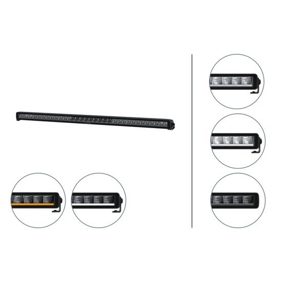 Hella Black Magic Edgeless Pro 32"" Slim Single Row LED Light Bar Amber White Pos