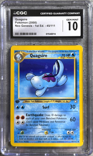 Quagsire (1st Edition) graded CGC 10 for sale on eBay