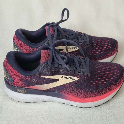 Brooks Ghost 16 Womens Size 7 B Wide Running Shoes Peacoat/Raspberry/Apricot - Picture 2 of 9