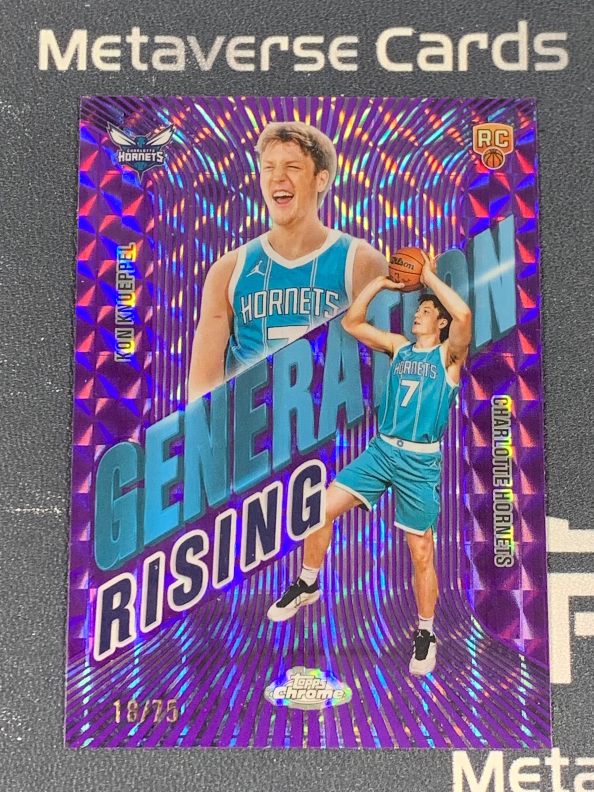 2025-26 Topps Chrome Kon Knueppel Generation Rising Rookie Purple Geometric /75