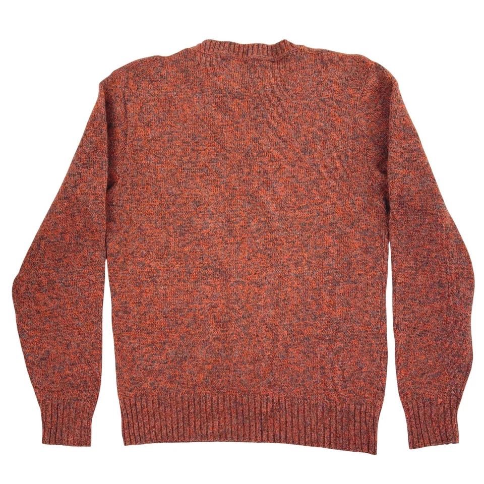 Vintage Puritan Sweater Shetland Wool Men's LARGE Orange Heather Knit USA 80s - Image 2 of 4