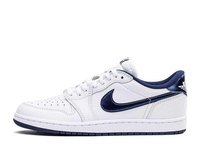 NIKE Men 8.5US Air Jordan 1 Low '85 Metallic Blue 2024 NIKE Men 8.5US Air Jordan 1 Low '85 Metallic Blue 2024
