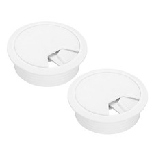 2 Pcs Desk Grommet 2.4 Inch 60mm , Round Desk Cord Hole Cover, White