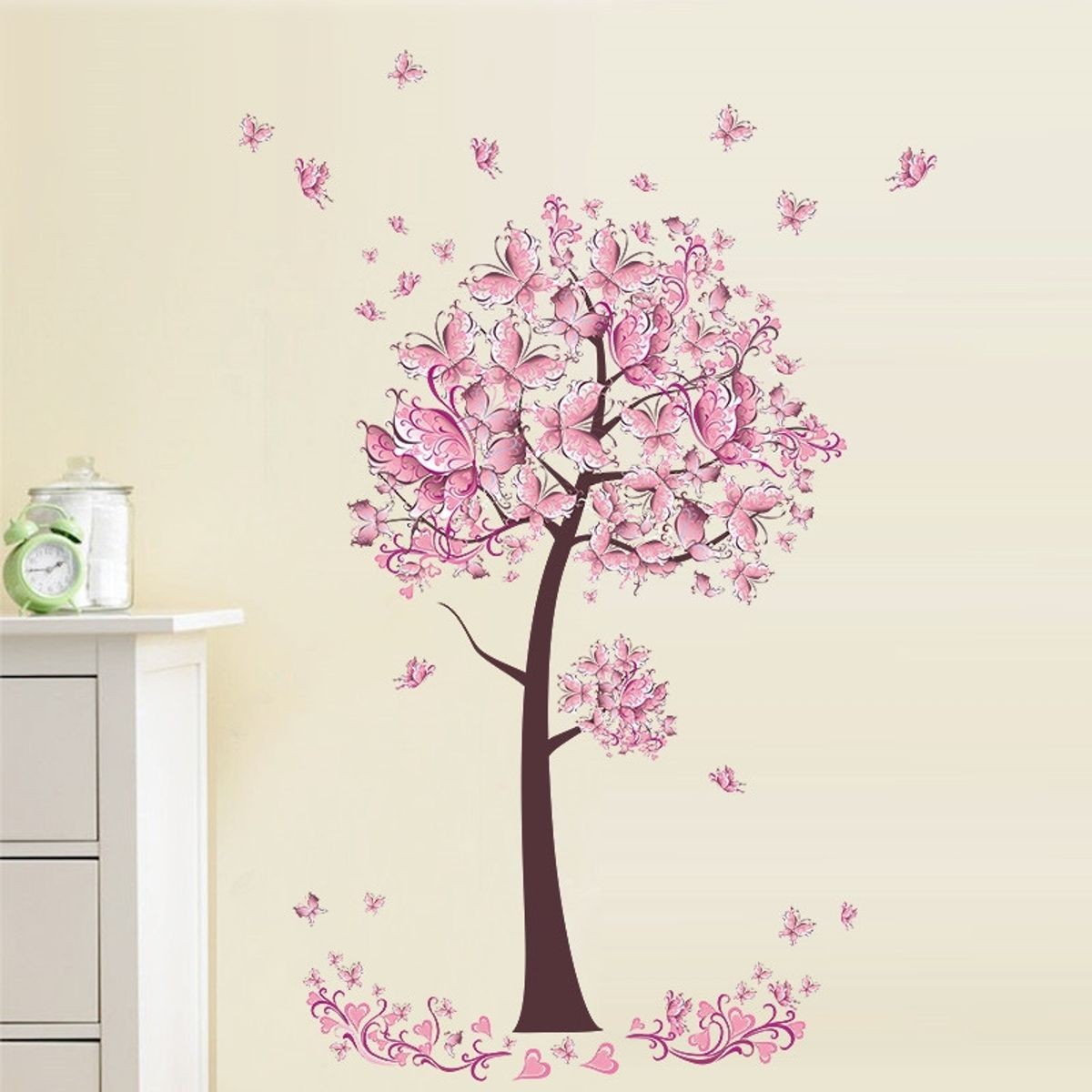 2 x pegatinas de pared pegatinas de pared pegatinas de pared pegatinas de sala de estar árbol mariposa