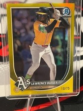 2025 Bowman Chrome Lawrence Butler Yellow Refractor 10/75 Athletics