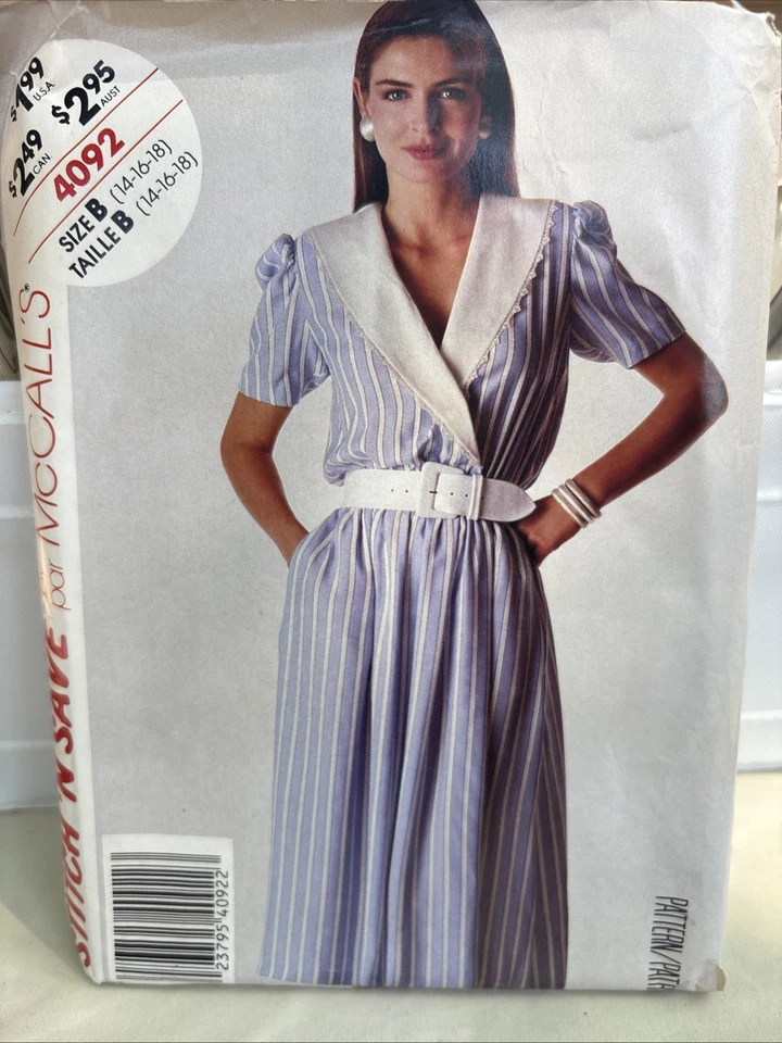 Vintage 80s Dress Patterns Simplicity 7248, McCalls 4092 - Image 2 of 4