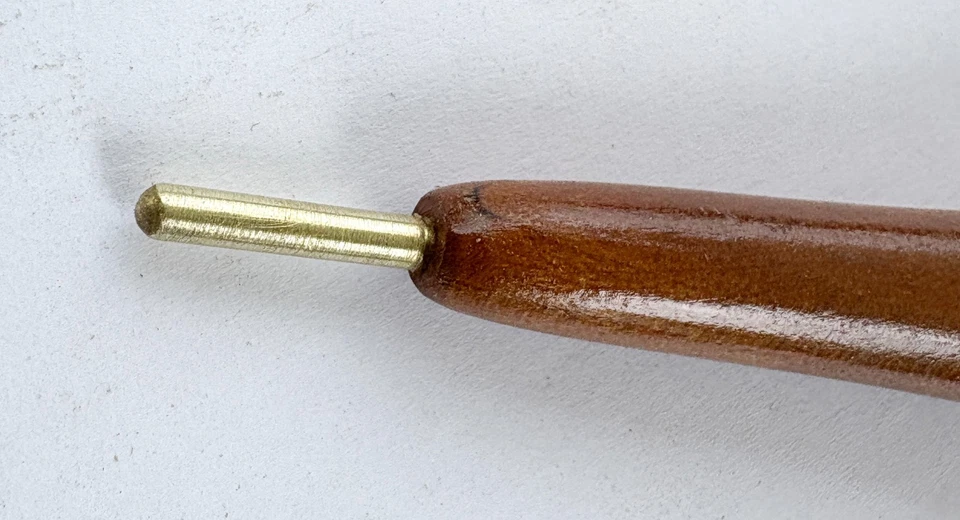 Cherry Wood Proddy Tool with 1/8" Rounded Brass Tip for Rug Making - Image 3 of 4