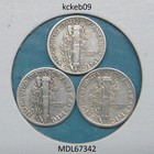Mercury dime lot of 3, 1942-D, 1942-P, 1942-S.  90% silver coins — photo 2