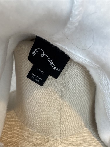 Girls' Boxy Cropped Zip-Up Hoodie Sweatshirt - art class -Size Medium 7-8 White - Picture 3 of 6