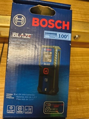 Bosch GLM100-23 BLAZE Laser Distance Measurer 100ft, Rounding Function