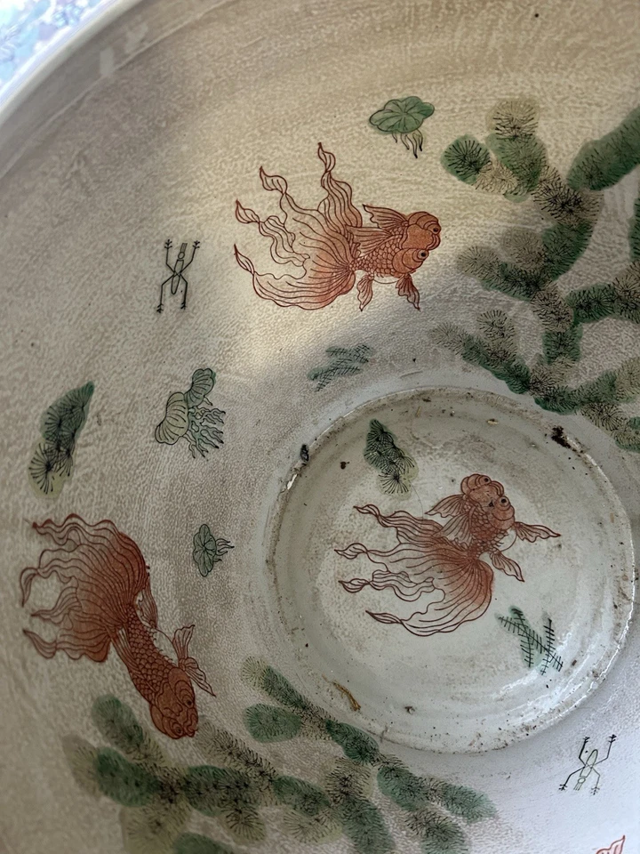 Antigua maceta china Famille de porcelana rosa pecera Foto 3 de 4