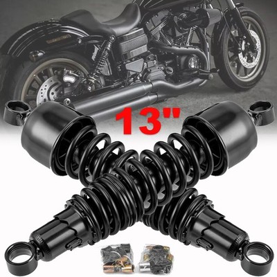 Black 13'' Preload Adjustable Rear Shocks Suspension for Harley Touring 1980-2025