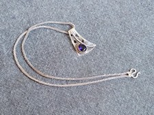 elegante alte Kette + Anhänger - 925er Silber, teilw. vergoldet, Vintage, Retro