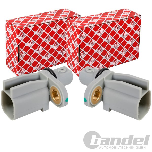 2X febi ABS-SENSOR Raddrehzal Hinten Passend FüR Ford C-MAX Focus Kuga Tourneo T-image