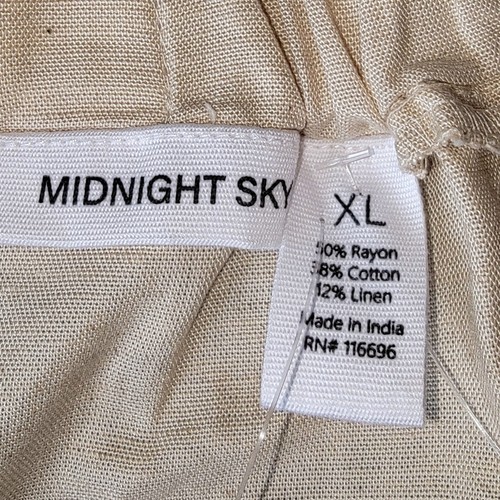 Midnight Sky Tiered Button Maxi Skirt Front Split Womens Size XL Linen Blend NWT - Picture 3 of 7