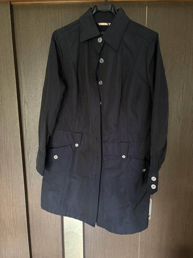 BURBERRY XL Dark Navy Trench Coat Size 44 Classic Style