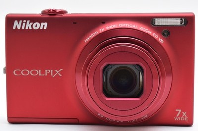 NEAR MINT] Nikon COOLPIX S6100 RED 7x Zoom Compact Digitral Camera