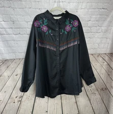 Venezia Vitale Vintage Western Artsy Button Down Shirt Plus NO SIZE TAG LKNW
