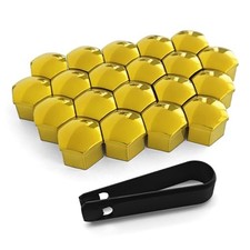 20pcs Lug Nut Covers Bolt Covers Caps Hexagonal Nut Covers With 21mm Gold