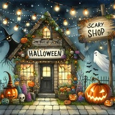 Halloween Scary 5D Diamond Painting Kit 14 x 14 Inch DIY Craft Home Wall Decor