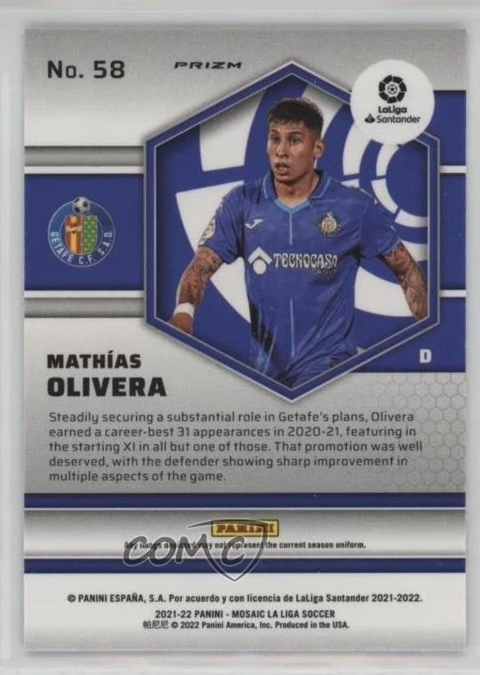 2021-22 Panini Mosaic La Liga Mosaic Prizm Mathias Olivera #58 - Image 2 of 2