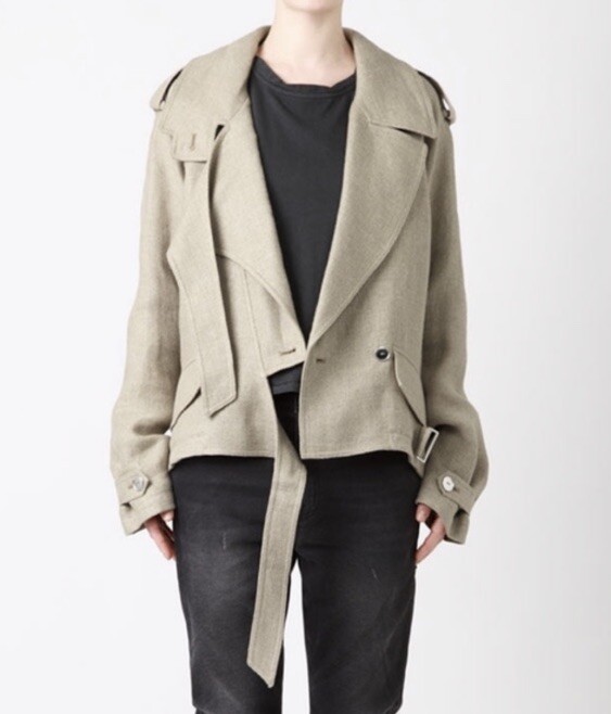 RARE NWT Alexander Wang Khaki Tan Burlap Linen Asymmetrical Unique Jacket image 6