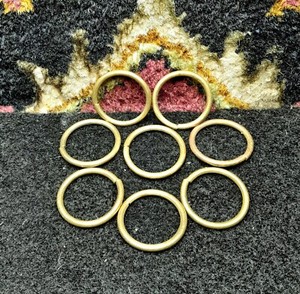 Lot of 8, 1 1/8"ID  1/8" Craft Metal Rings Multipurpose Welded O-Rings Tarnished