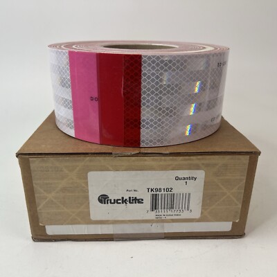 TRUCK-LITE 98102 Reflective Tape Red/White, 3 in. x 150 ft. TK98102