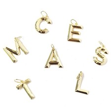 9ct Gold Initial Pendant Letters Alphabet Necklace Charms