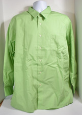 Men Covington Green Easy Care Long Sleeve Dress Shirt Size XL 17-17.5 32/33 NIB