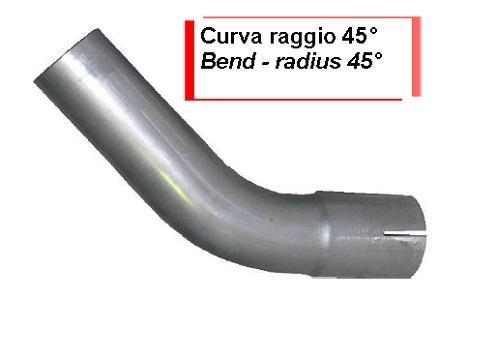 Tubo curva con manicotto raggio 45° marmitta scarico vari usi VARI DIAMETRI
