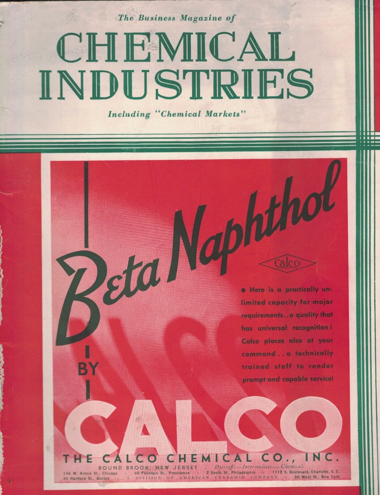 Chemical industries magazine December 1935 Calco John F tholl co